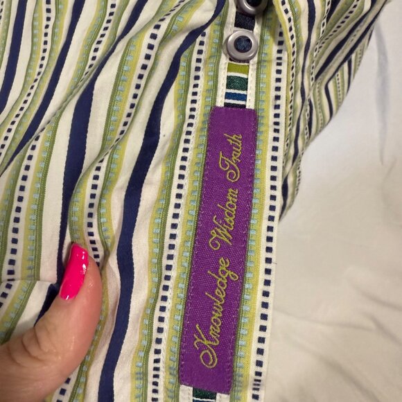 Robert Graham Multicolor Stripe Long Sleeve Flipped Cuff Shirt Men's Size 3XL - Picture 3 of 9